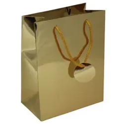 Geschenktragetasche Uni Lack gold 51497 23x18x10cm