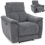 Sessel - anthrazit - Webstoff - elektrische Relaxfunktion Sessel Cocktailsessel