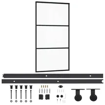 vidaXL Schiebetür rechts 102 x 205 cm schwarz