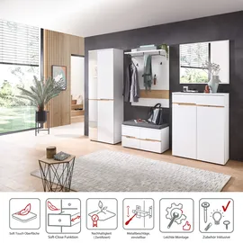Innostyle Memphis 80 x 107 x 38 cm mit Schublade weiß / weiß matt