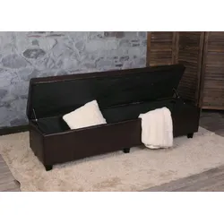 Mendler Bank Sitzbank mit Aufbewahrung Kriens XXL, Kunstleder, 180x45x45cm ~ braun
