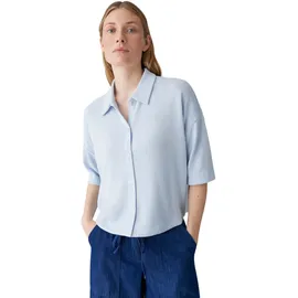 Opus Damen Blusen/Hemden | Jerseyshirt in feiner Strickoptik Blau 36