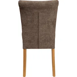 Home Affaire Queen braun (braun, natur), B:46cm H:93cm T:64cm, Polyester, Stühle, Polsterstuhl, Esszimmerstuhl mit Knopfheftung, 2er, 4er oder 6er-Set