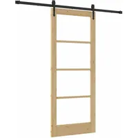 vidaXL Schiebetür Braun 83 x 202 cm Holz und Metall