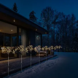 MARELIDA LED Gartenstecker Feuerwerk Firework Fernb. Leuchtstäbe 8er Set schwarz