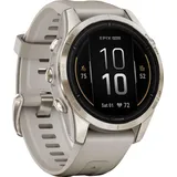 42 mm beige/softgold mit Silikonarmband