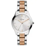 S.Oliver Damen Analog Quarz Uhr mit Edelstahl Armband SO-3439-MQ