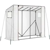 Tectake Foliengewächshaus Stahl Weiß 0,10 mm 1,54 m2
