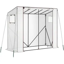 Tectake Foliengewächshaus Stahl Weiß 0,10 mm 1,54 m2