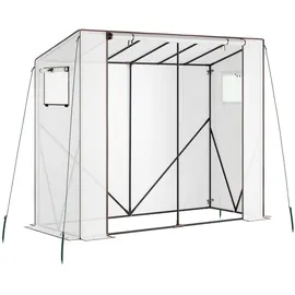 Tectake Foliengewächshaus Stahl Weiß 0,10 mm 1,54 m2