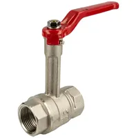 tecuro Kugelhahn mit verlängerter Spindel beids. Innengewinde Rp 1 Zoll DN 25 Messing vernickelt