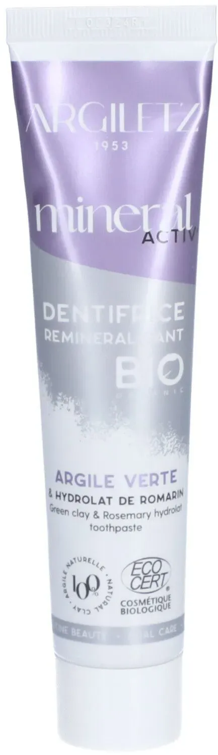 ARGILETZ DENTIFRICE BIO - Dentifrice à l'huile essentielle de romarin. - tube 75 ml 75 ml dentifrice(s)