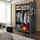 Intirilife Faltschrank 108x45x170 cm in MAUS GRAU - Schrank mit Reißverschluss aus Stoff Kleiderschrank mit Kleiderstange, Seitentasche und Fächern