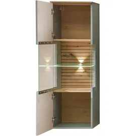 Innostyle Wohnwand "Ina Wohnwand, 280x185x44 cm (B/H/T)", schilfgrün, artisan eiche, ABS-Kunststoff, Glas, Holzwerkstoff, MDF, Metall, Kastenmöbel-Sets, Wohnwand