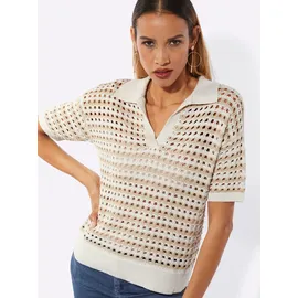 CREATION L Strickpullover gemustert Beige 38