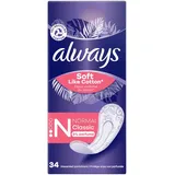 Always Dailies Soft like Cotton Normale Slipeinlagen, 80 g, weiß, 34 Slipeinlagen