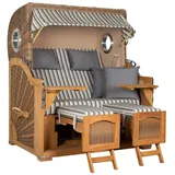 Strandkorb Rantum Grande Bullauge Teak PE Banana Dessin 545
