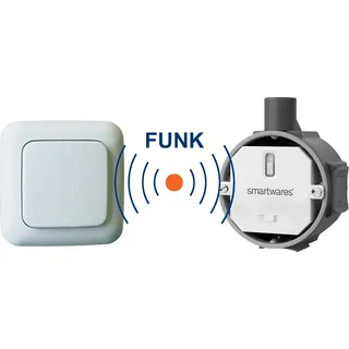 smartwares Funk Schalter Set - Funk-Einbauschalter + Funk-Wandschalter Taster