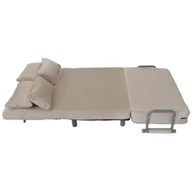 Mendler Schlafsessel HWC-K29, Klappsessel Schlafsofa Gästebett, Liegefläche 190x100cm, Stoff Chenille (370g/m2) ~ creme