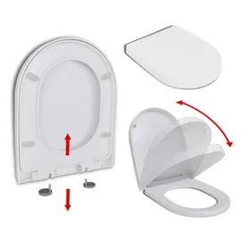 vidaXL Toilettensitz mit Absenkautomatik und Quick-Release Weiß