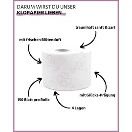 glücksblatt Toilettenpapier SAMTWEICH mit frischem Blütenduft 4-lagig 56 Rollen x 130 Blatt