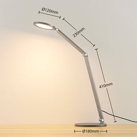 LUCANDE LED-Schreibtischlampe Mion, 41 cm, rund, dimmbar