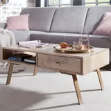 FineBuy Couchtisch SIKAR Wohnzimmertisch Holz massiv Sofatisch Tisch Wohnzimmer