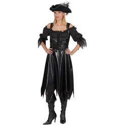 Metamorph Kostüm Piratenkleid mit Perlenborte, Die ‚Black Pearl‘ in Kostümform schwarz 48-50