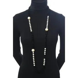 COLLEZIONE ALESSANDRO Lange Kette Amica schwarz / Glas