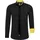 RUSTY NEAL Langarmhemd RUSTY NEAL, Herren, Gr. 4XL, EURO-Größen, schwarz (schwarz, gelb), 60% Baumwolle, 37% Polyester, 3% Elasthan, unifarben, Hemden, mit Krawatte
