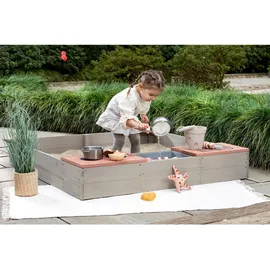 Muddy Buddy Sandkasten Wild mit Dach warmgrau/puderrosa