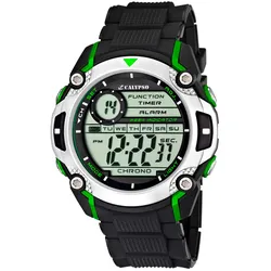 Chronograph CALYPSO WATCHES "Digital For Man", schwarz (schwarz, grün), Armbanduhren, Herren, Armbanduhr, Quarzuhr, Herrenuhr, digital, Datum, Stoppfunktion