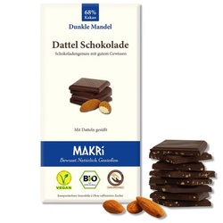 MAKRI Dattel Schokolade Dunkle Mandel 68% bio