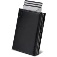 ZLIDER Kartenetui Herren & Damen | Mini Geldbörse Herren Kunstleder | Card Holder Slim Wallet mit Münzfach | RFID Blocker Portmonee Herren | Portemonnaie Geldbeutel Herren (Schwarz)