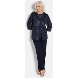 GOLDNER Elegante Pailletten-Jacke blau 46