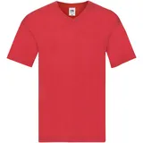 Fruit of the Loom ORIGINAL V-NECK T - leichtes Herren T-Shirt mit V-Ausschnitt, rot, 2XL