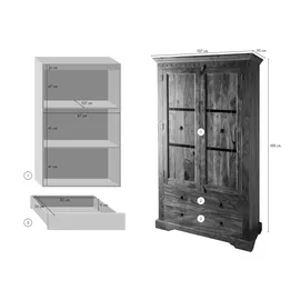 Massivmoebel24 Schrank #419 Akazie nougat lackiert