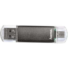 Hama FlashPen Laeta Twin 16 GB grau USB 2.0 00123924