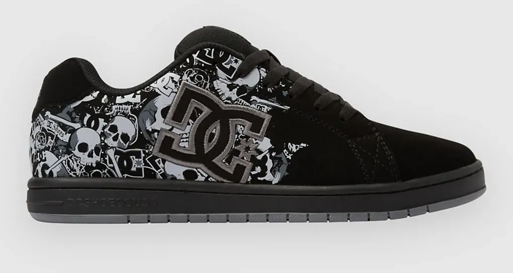 DC Gaveler Skateschuhe black / dk grey print Gr. 9.5
