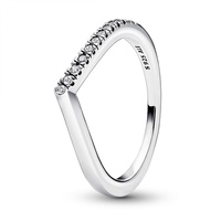 Pandora Timeless Wishbone Halb Funkelnder Ring aus Sterling-Silber mit