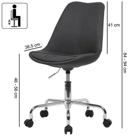 KADIMA DESIGN Schalenstuhl MESCHIO für Homeoffice, 360° Drehfunktion, max. 110 kg Belastung. in verschiedenen Farben