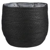 Mica Decorations Pflanzkorb Jorck  (Außenmaß  (Ø x H): 26 x 24 cm, Schwarz)