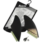 AQUBONA Twin Keel Fins, Single Tab Dual Tabs Flossen Surfboard Flossen, Twin Fin Fishtail Surfboard Flossen Twin Keels - Smooth Fiberglass Flex