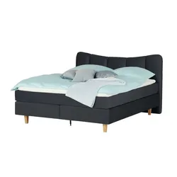 SKAGEN BEDS Boxspringbett  Dalur , schwarz , Maße (cm): B: 140 H: 110