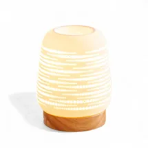 Zen Arôme Zen'Arôme Calorya n°16 Duftwachsbrenner - Elektrischer Duftschmelzbrenner - Sanfte Wärme Duftlampe - Keramik mit durchbrochenem Dekor und Umgebungsbeleuchtung - H 21,5cm