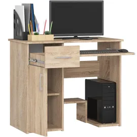 abamihome Akord Schreibtisch, Sonoma Eiche, Holzwerkstoff, Nachbildung, Holz Optik, 3 Fächer, 1 Schubladen, Rechteckig,Rechteckig, 90x74x50 cm, Arbeitszimmer, Schreibtische, Computertische
