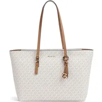 Michael Kors Quinn Large Shopper Kunstleder Weiß/Khaki