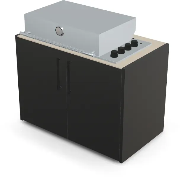 Brabura Box-Q 4-Brenner Edelstahl - Pietra Di Osso / Anthrazit / Matt schwarzer Griff