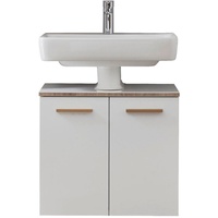 XORA Waschbeckenunterschrank weiß Holz, 60x53x33 cm hängend, Badezimmer, Badezimmerschränke,