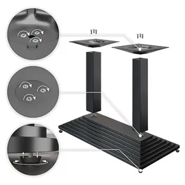 GGM Möbel MPY | Bistro Massiv Tisch | Rechteckig | 120 x 70 x 81 cm | Eiche / Schwarz